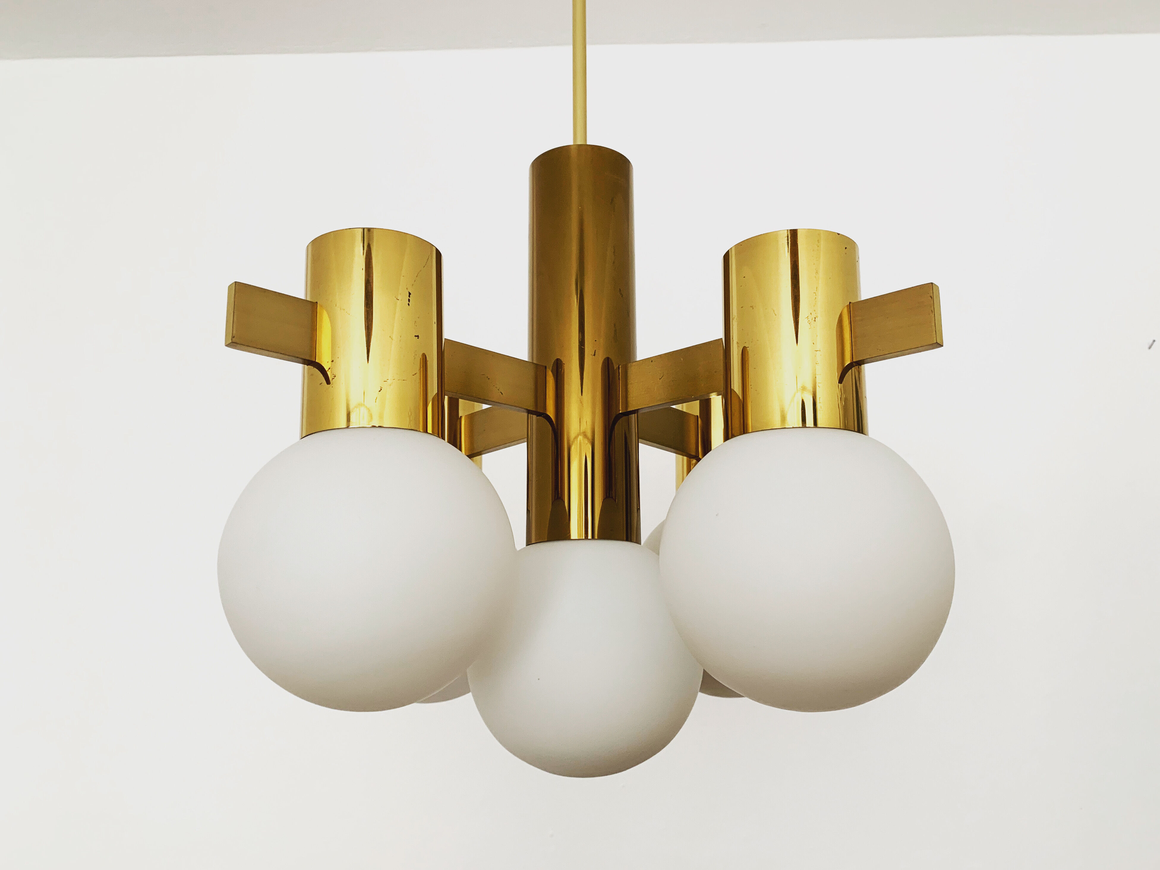 Swedish brass chandelier by Hans Agne Jakobsson