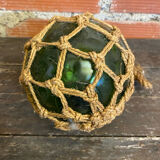 Old Float Ball. Marine Decor. Green Glass Ball. Ball a