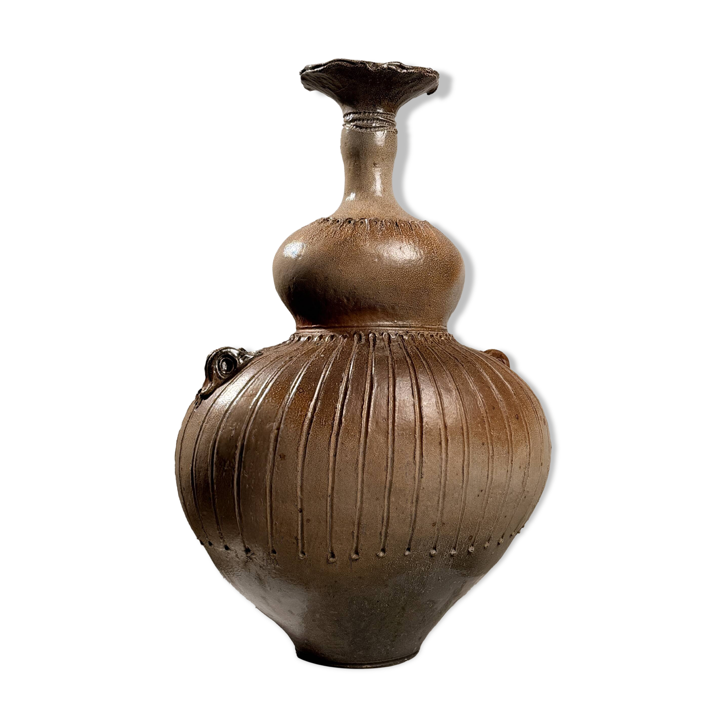 Monumental handled vase by Gustave Tiffoche