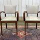 Pair of Art Deco bridge chairs in beech and imitation leather from the 1950s