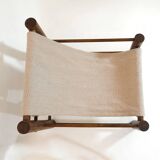 Solid wood armchair with adjustable backrest.