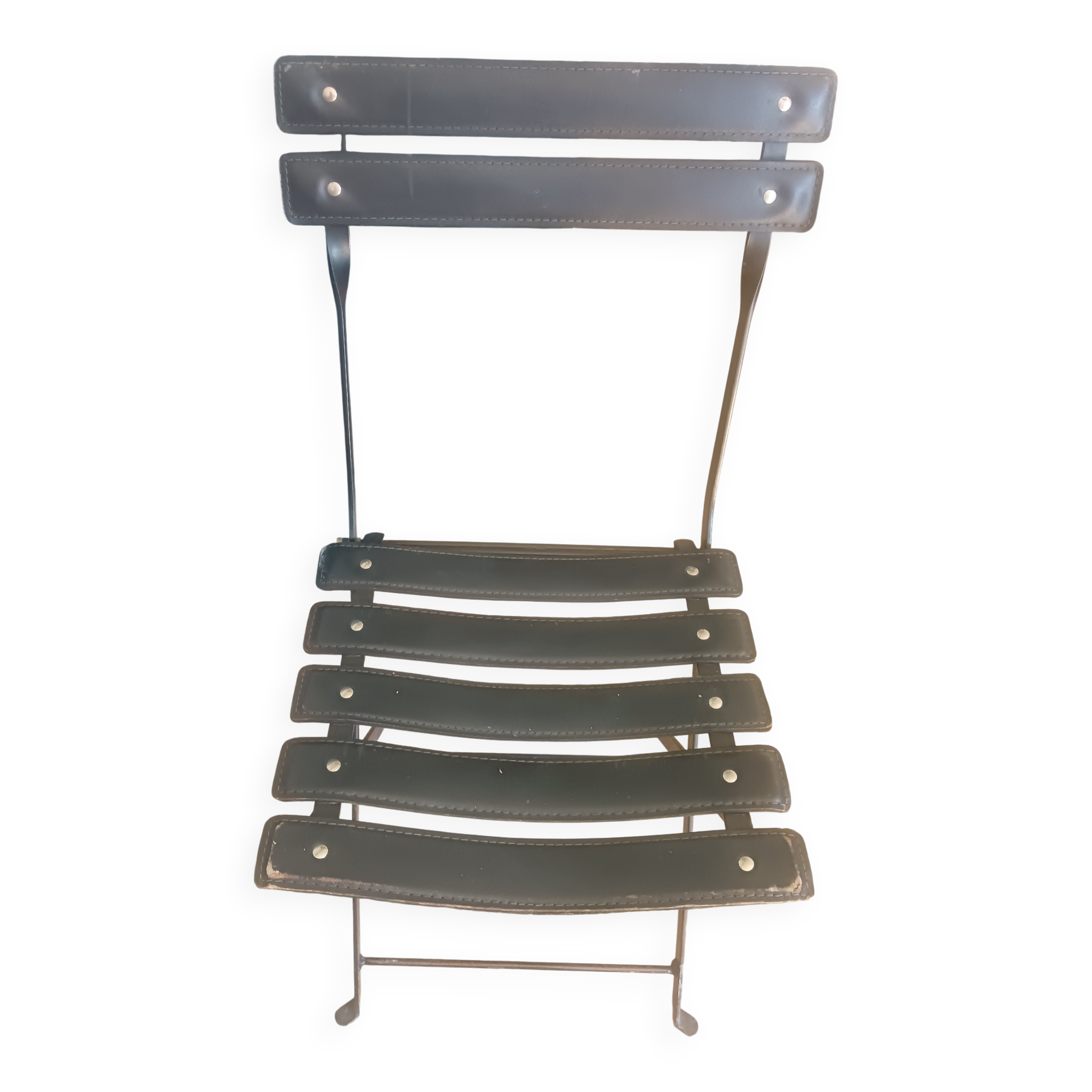 Chaise cuir noire pliante Flik