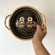 Alsatian wicker and ceramic bird dish