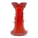 Shark fin vase, mid-century modern, red glass, Poland, 1970s