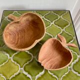 Wooden cups apples