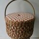 Tripod worker, sewing box, rattan and wood, 60s