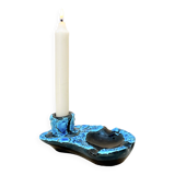 Candle holder ashtray blue fat lava glacier enamels cyclops ceramic pottery Annecy