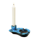 Candle holder ashtray blue fat lava glacier enamels cyclops ceramic pottery Annecy