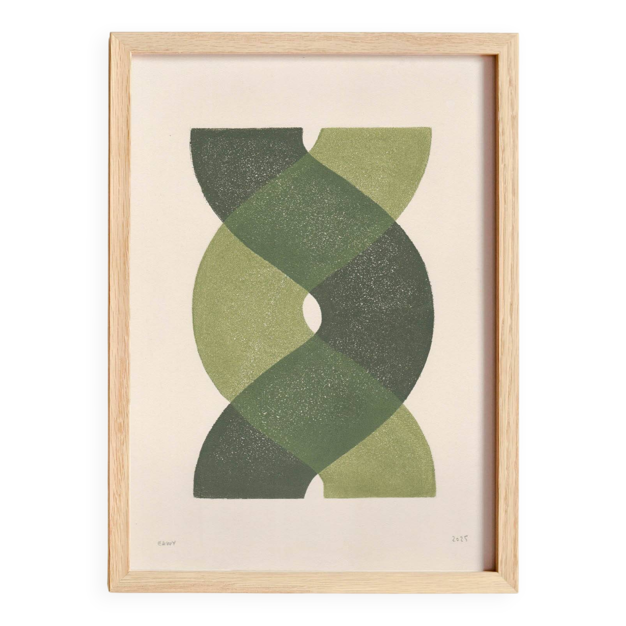 Abstract painting on paper 30x40 - illustration B206 signed Eawy