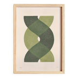 Abstract painting on paper 30x40 - illustration B206 signed Eawy