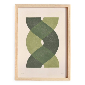 Abstract painting on paper 30x40 - illustration B206 signed Eawy