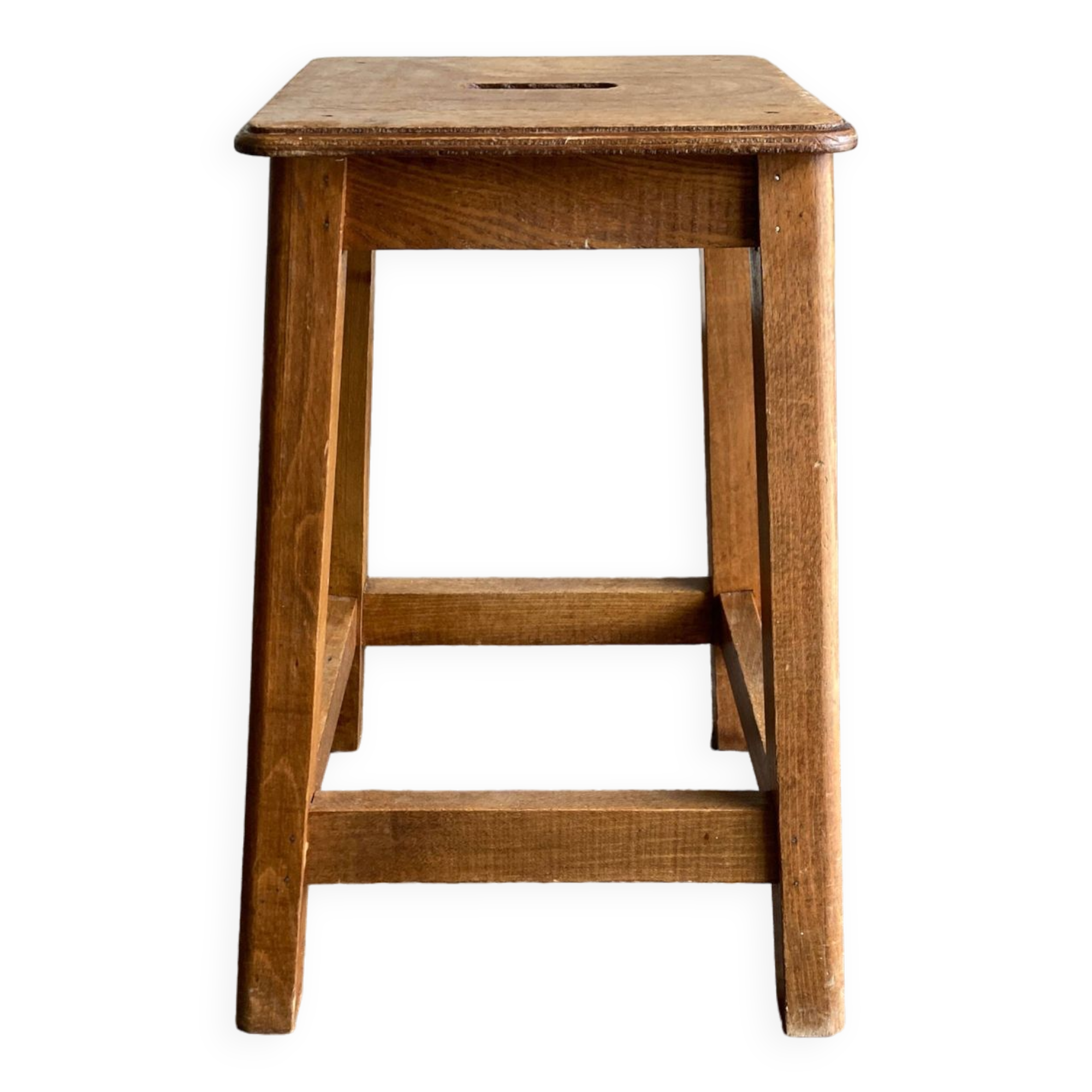 Boarding school stool in oak and plywood 1950