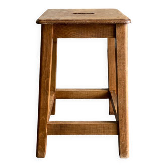Boarding school stool in oak and plywood 1950