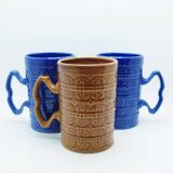 3 chopes à bière en céramique (Angleterre)