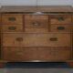 Military commode in solid oak and brass circa 1880