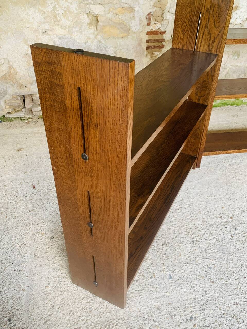 Set of 3 Vintage Modular Oak Bookcases