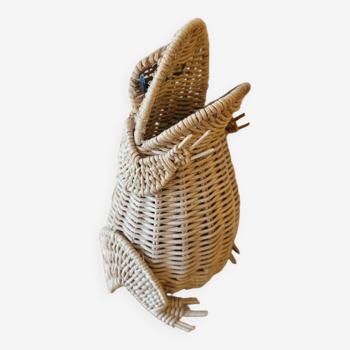 Vintage rattan frog