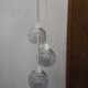 Suspension cascade three globes in cut glass vintage and pink wire
