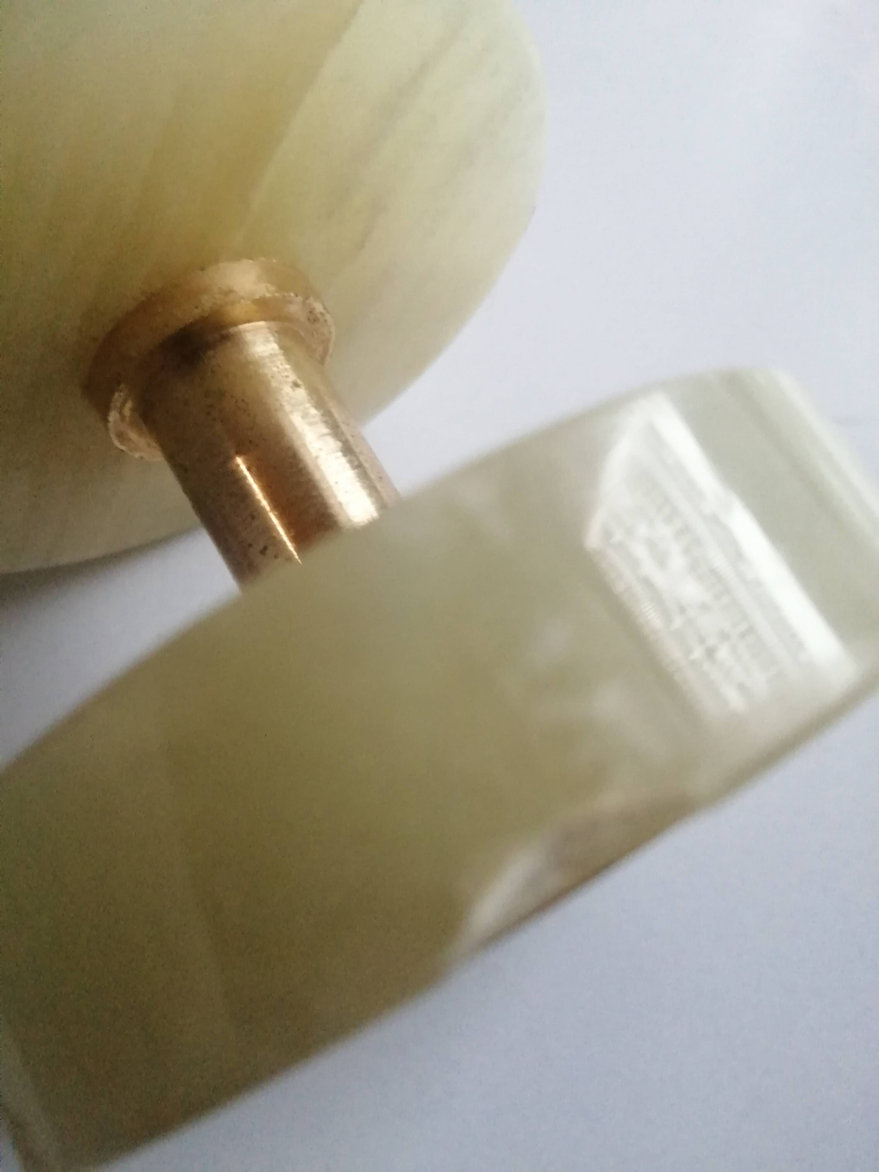 Briquet de table piezo onyx et métal doré, kogen 1970-1980