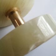 Briquet de table piezo onyx et métal doré, kogen 1970-1980