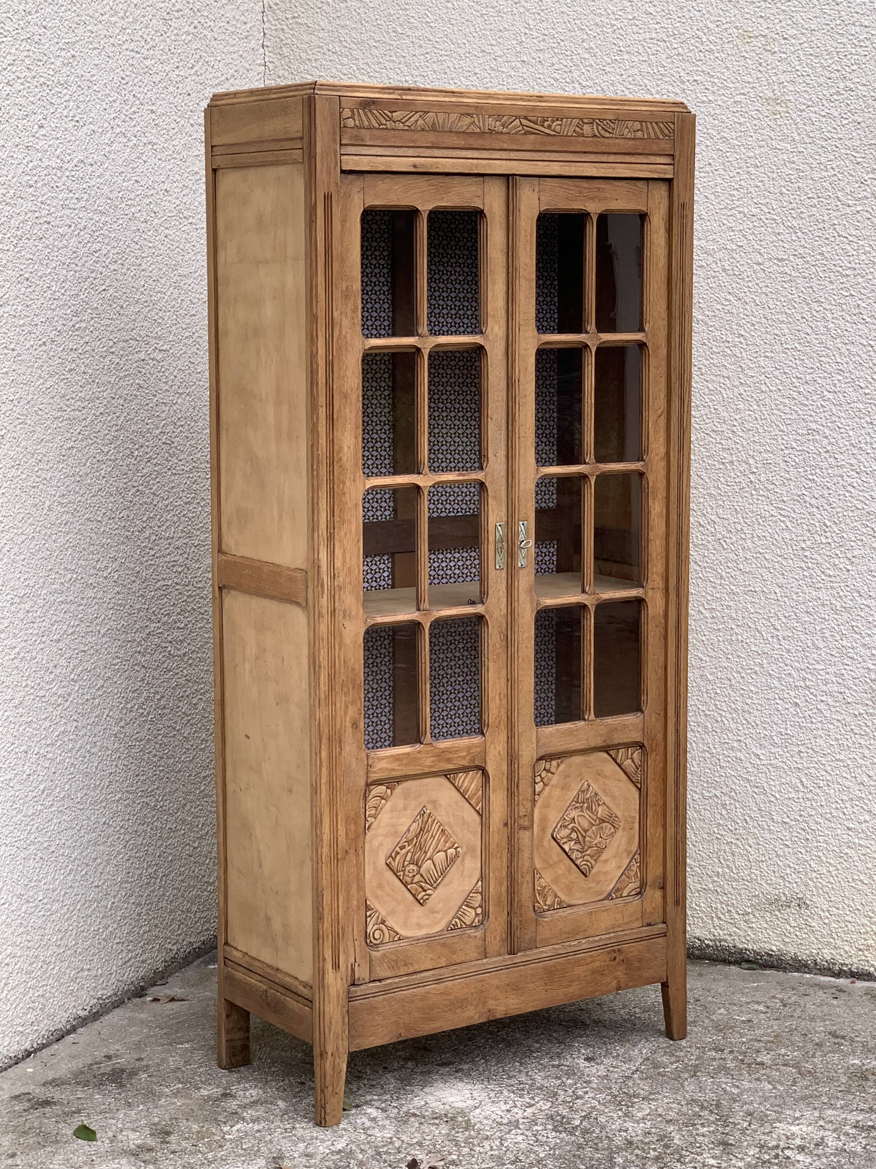 Parisian wardrobe glazed art deco 1930 raw wood