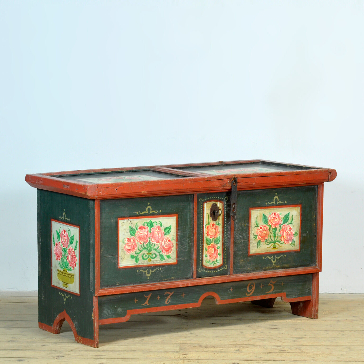 Folk art bridal chest, dated 1795