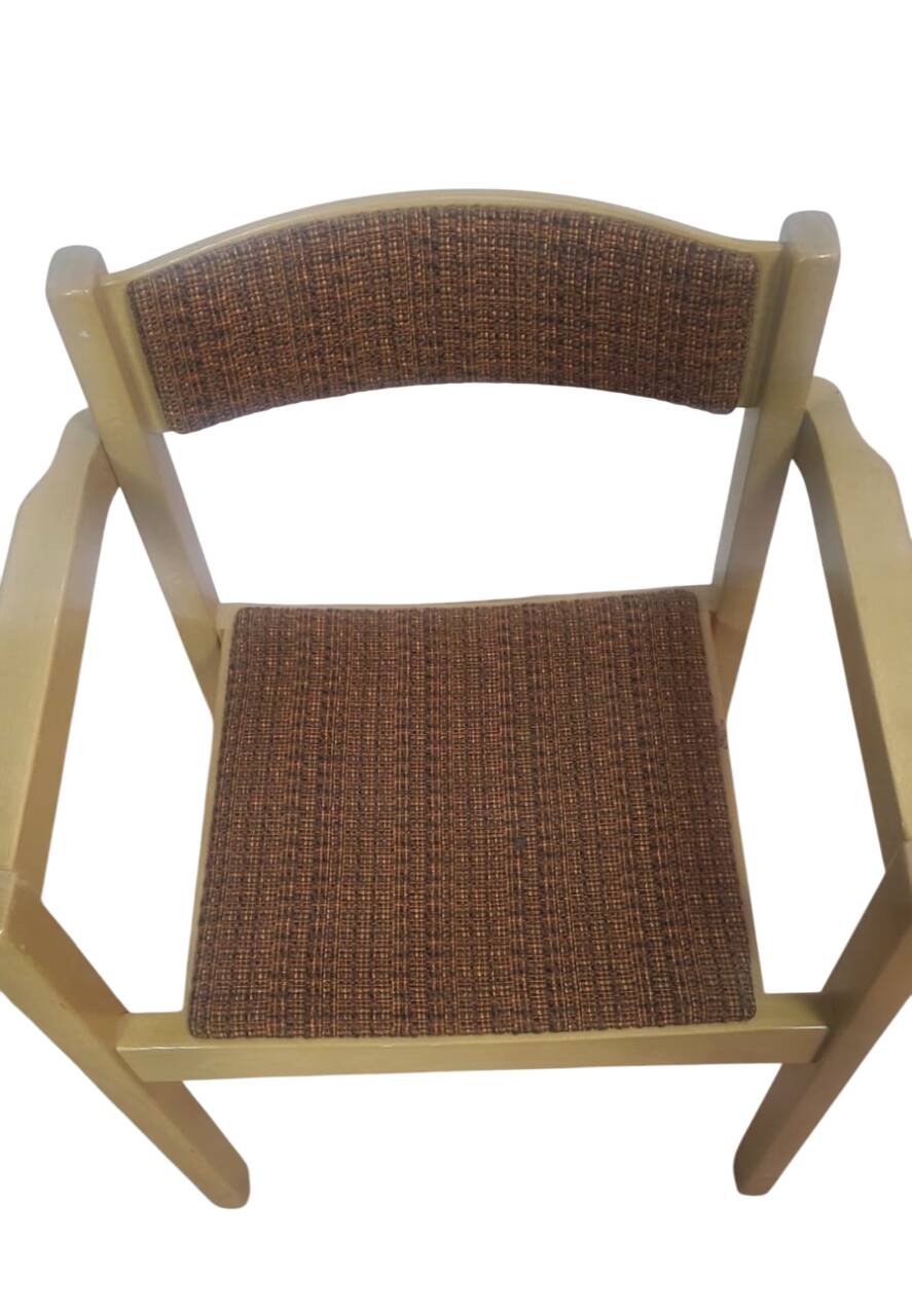 Set of 4 vintage Scandinavian stackable chairs in solid wood - Balzar Beskow - Sweden, 1960s
