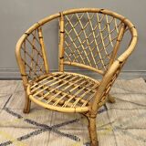 Trio of rattan armchairs