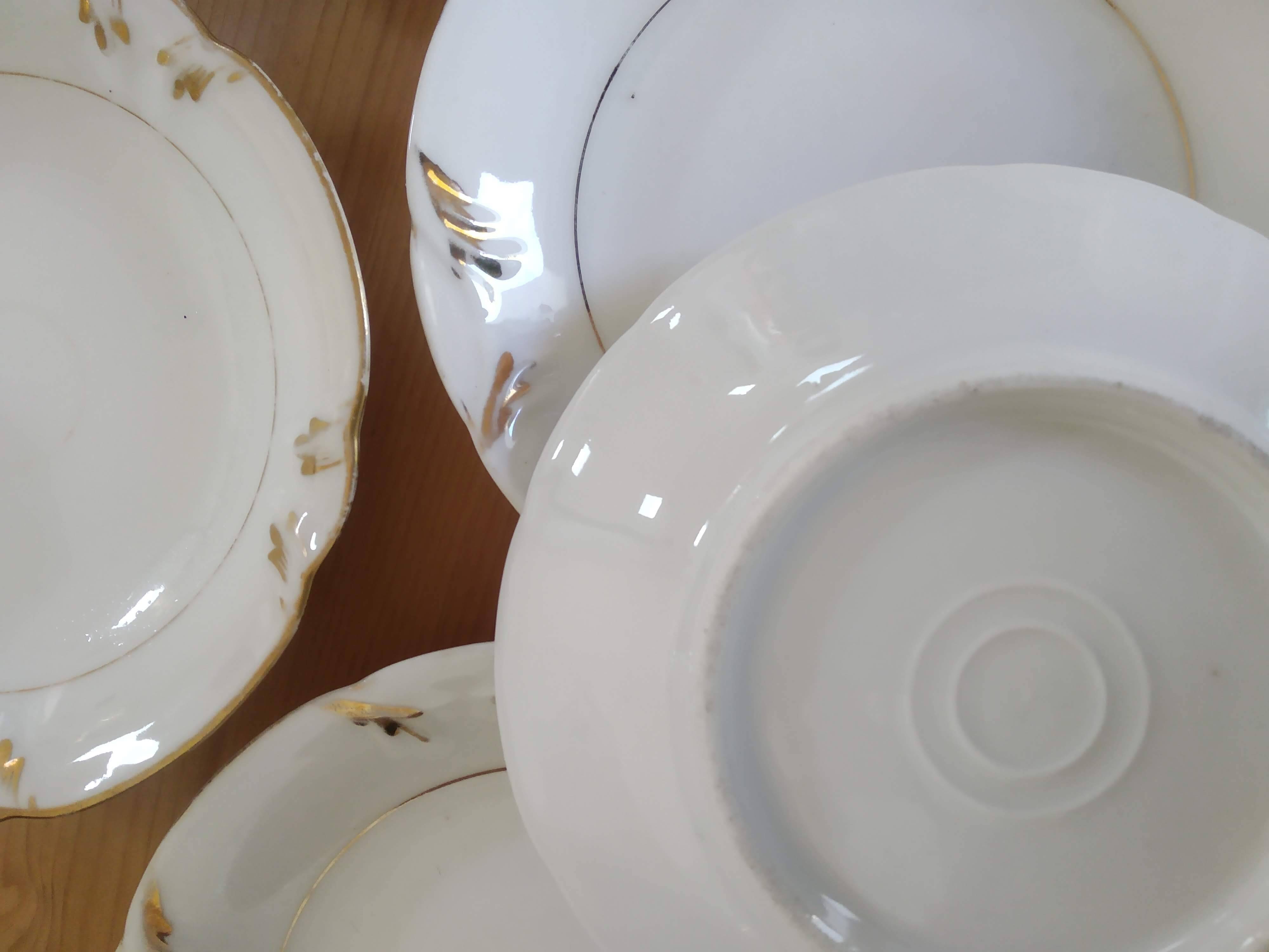 Coffee cups and sugar bowl, Old Paris Empire porcelain, Vve BARES