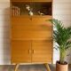 Vintage Scandinavian Secretary Desk 1960s - Oak Colour