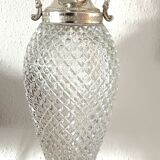 Vase glass and silver metal, Italy 1960