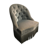 Napoleon blue velvet toad chair