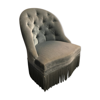 Napoleon blue velvet toad chair