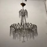 Crystal Beaded White Chandelier 1960’s