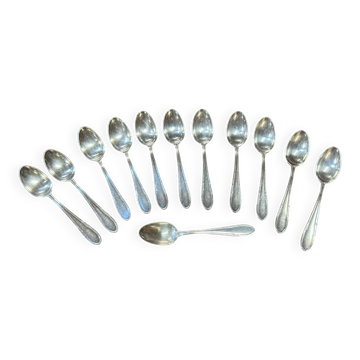 Set of 12 silver-plated dessert spoons