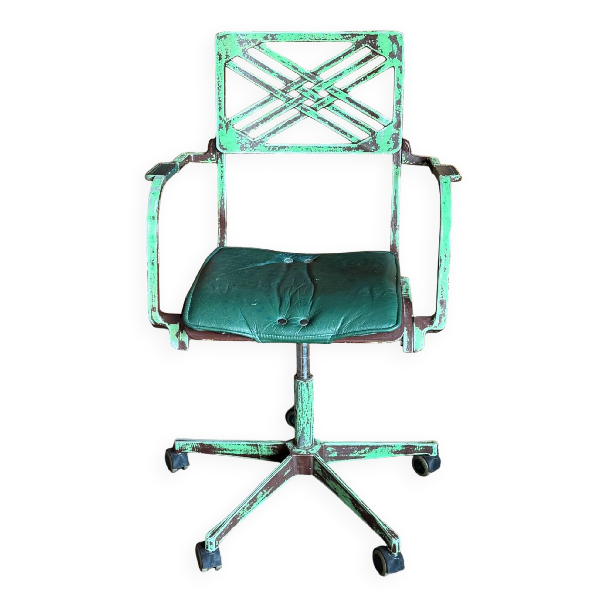 Metal and leather office chair