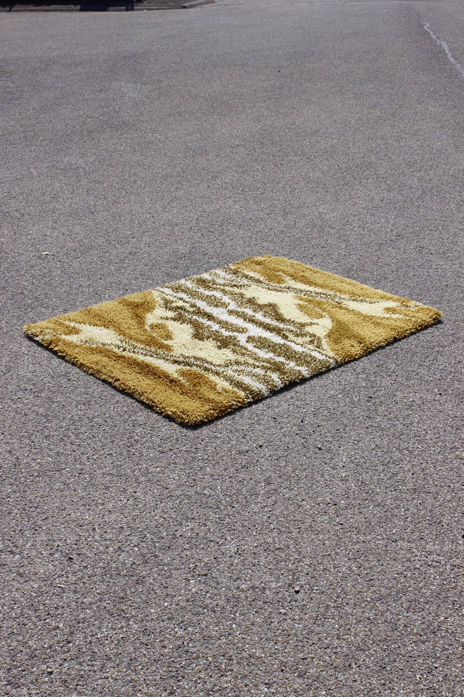 Vintage wool shaggy rug by Junghans Germany 1970s