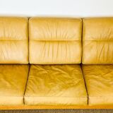 Salon complet en cuir camel 1960