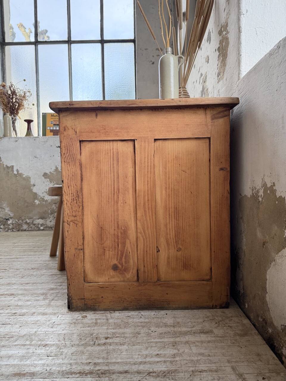 Bureau pin meuble atelier 1950