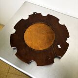 Modernist wood and enamel mirror by J. Capo Esmaltes, Spain, 1970s