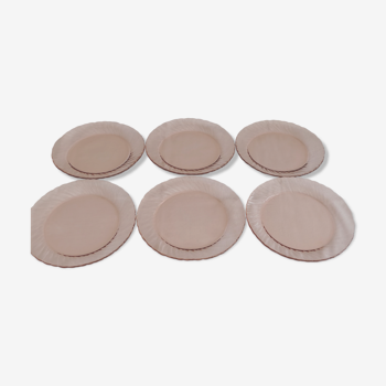 Arcopal pink glass flat plates