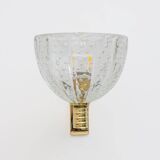 Attributed to Seguso Art Dèco Brass and "Pelugoso" Murano Glass Sconces, Pa