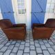 Pair of leather club chairs 30/40s