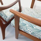 Pair of vintage Scandinavian Arne Wahl Iversen armchairs for Komfort teak