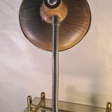 small desk lamp 1950 a 60 aluminum faux wood original electricity works well, rep breed