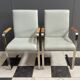 Unique Chrome and grey leather chairs made on demand 1980s