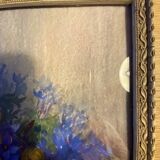 Old painting, still life with flowers, signed Marie Piat (1880-1977)