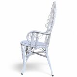 Emmanuelle Peacock white rattan armchair 1970