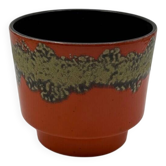 1970s Lava Glaze Burnt Orange Vase