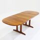 Vintage Glostrup Danish oval extendable dining table solid teak 1960s